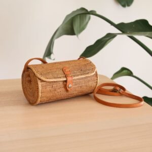 Sac Bandoulière Rotin Bali Tapang Tressé Naturel Élégant