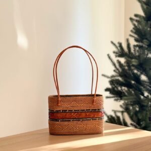 Sac Cabas En Rotin Bali Sculpté À La Main Élégant Et Authentique