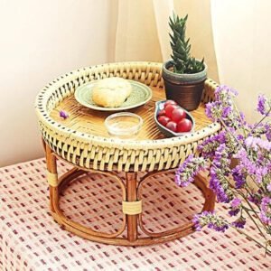 Table Basse En Rotin Tressé Style Bohème Naturel Et Élégant