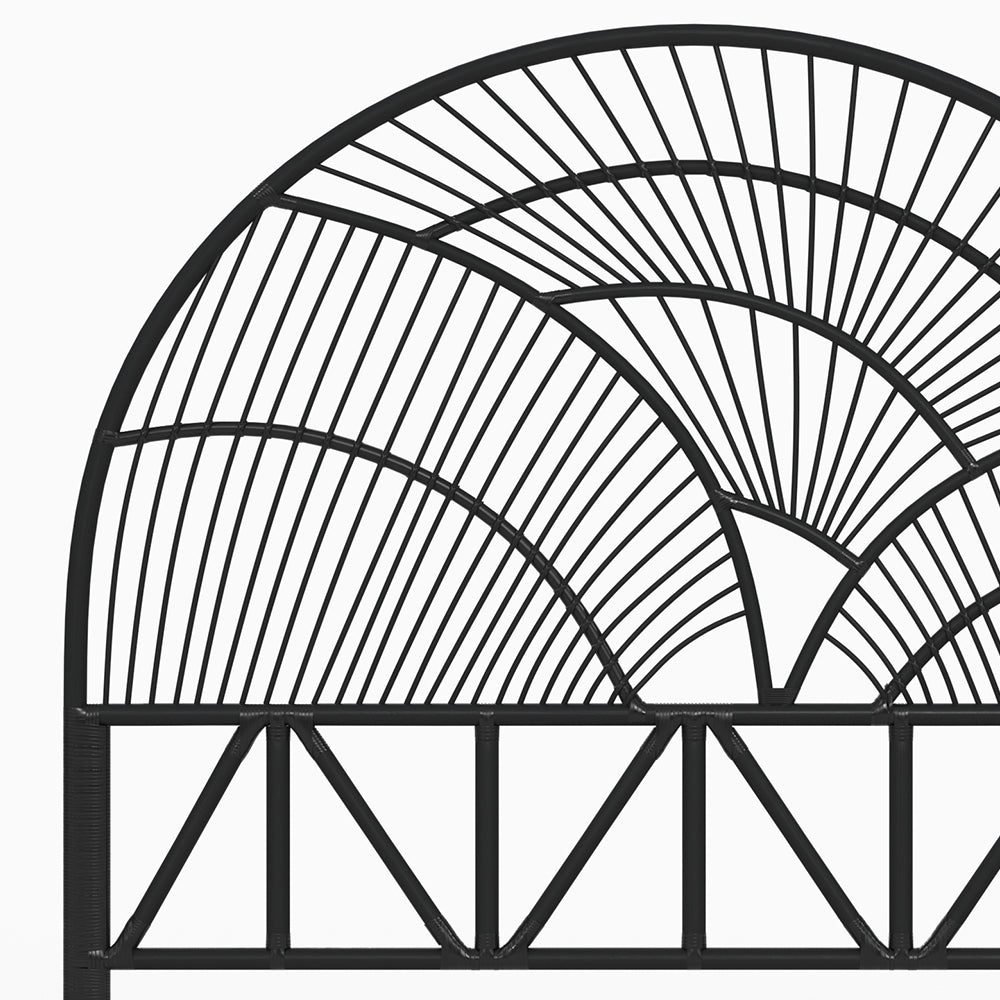 Tête De Lit 160 Cm Séléné En Rotin Noir Confortable Et Épuré 4 Tête De Lit 160 Cm Séléné En Rotin Noir Confortable Et Épuré
