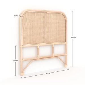 Tête De Lit 90 Cm Naïra En Rotin Et Cannage Style Bohème Chic