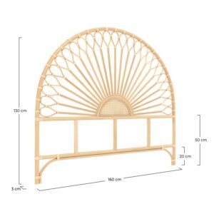 Tête De Lit Alan 160 Cm En Rotin Naturel Style Bohème Élégante