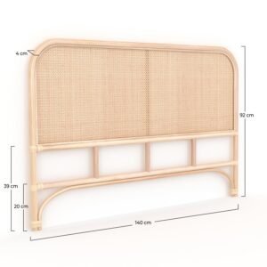 Tête De Lit Naïra 140 Cm En Rotin Et Cannage Élégante