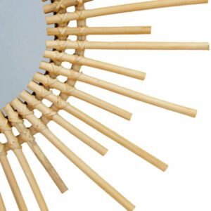 Miroir Rond Soleil Rotin | ECLA