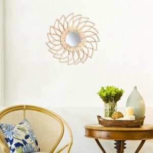 Miroir Rotin Soleil Pointu | LUMI