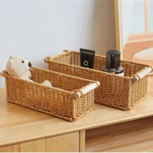 Panier De Rangement En Rotin Tressé Naturel