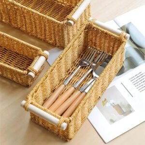 Panier De Rangement En Rotin Tressé Naturel