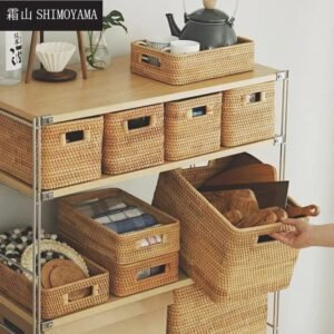 Panier De Rangement En Rotin Tressé Naturel Pour Intérieur