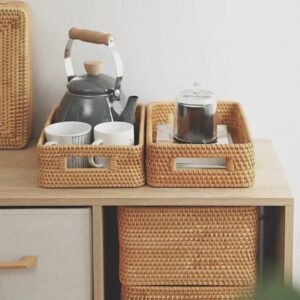 Panier De Rangement En Rotin Tressé Naturel Pour Intérieur