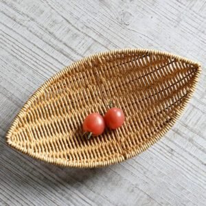 Panier En Rotin Ovale Tressé Naturel Rangement Intérieur