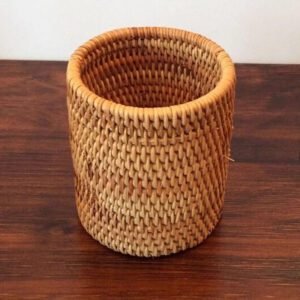 Pot De Rangement En Rotin Tressé Naturel Décoratif Élégant