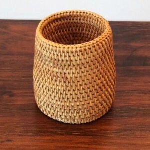Pot De Rangement En Rotin Tressé Naturel Décoratif Élégant