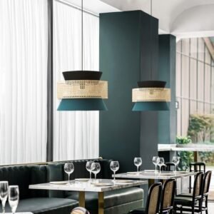 Suspension en Rotin Japonaise Verte | LIRA