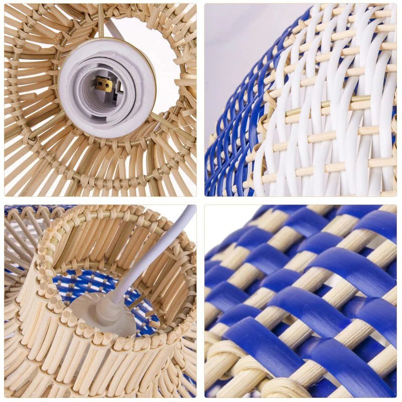 Suspension Rotin Bleu | VORI 4 Suspension Rotin Bleu | VORI