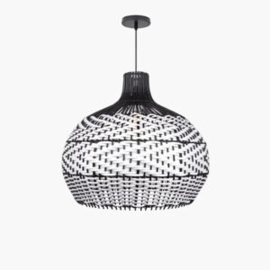 Suspension Rotin Noir & Blanc | KONA