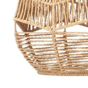 Abat-Jour En Rotin Forme Goutte Élégante Suspendue Pour Intérieur