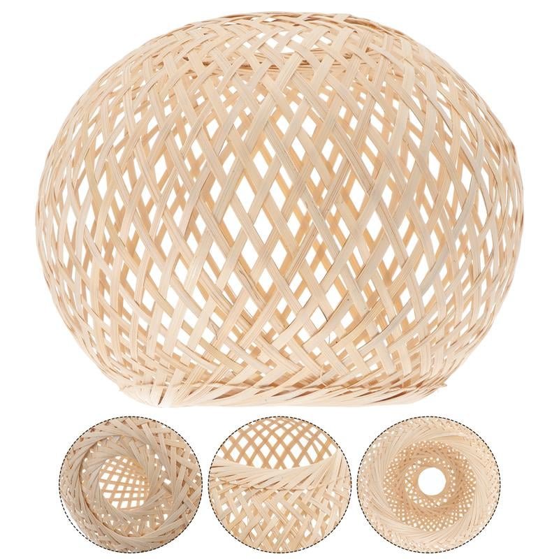 Abat-Jour Rotin Arrondi Naturel Pour Luminaire Bohème Design 4 Abat-Jour Rotin Arrondi Naturel Pour Luminaire Bohème Design
