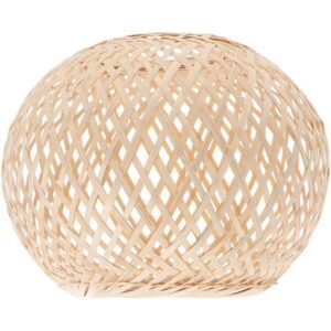Abat-Jour Rotin Arrondi Naturel Pour Luminaire Bohème Design