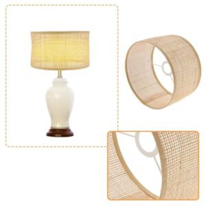 Abat-Jour Rotin Tissé Naturel Chic Pour Lampe Intérieure