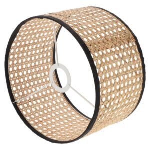 Abat-Jour Rotin Tissé Rétro Élégant Pour Intérieur Bohème Chic