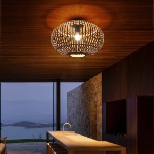 Lustre Bambou Japonais Élégant Pour Intérieur Naturel Bohème