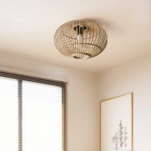 Lustre Bambou Japonais Élégant Pour Intérieur Naturel Bohème