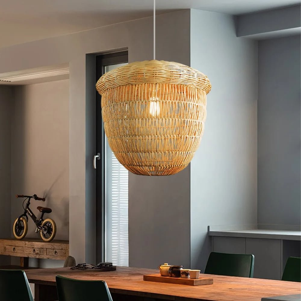 Lustre Bambou Noisette Élégant Pour Salon Style Bohème Naturel 3 Lustre Bambou Noisette Élégant Pour Salon Style Bohème Naturel