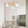 Lustre Bois LED Moderne À Trois Têtes Design Authentique Chic 7 Lustre Bois LED Moderne À Trois Têtes Design Authentique Chic