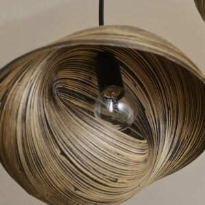 Lustre Effet Rotin Forme Coquillage Élégant Et Lumineux 5 Lustre Effet Rotin Forme Coquillage Élégant Et Lumineux