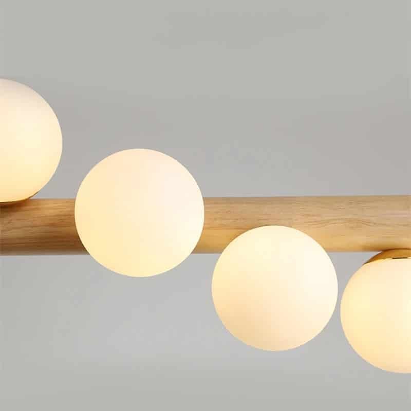 Lustre En Bois Nordique 7 Boules Design Contemporain Élégant 2 Lustre En Bois Nordique 7 Boules Design Contemporain Élégant