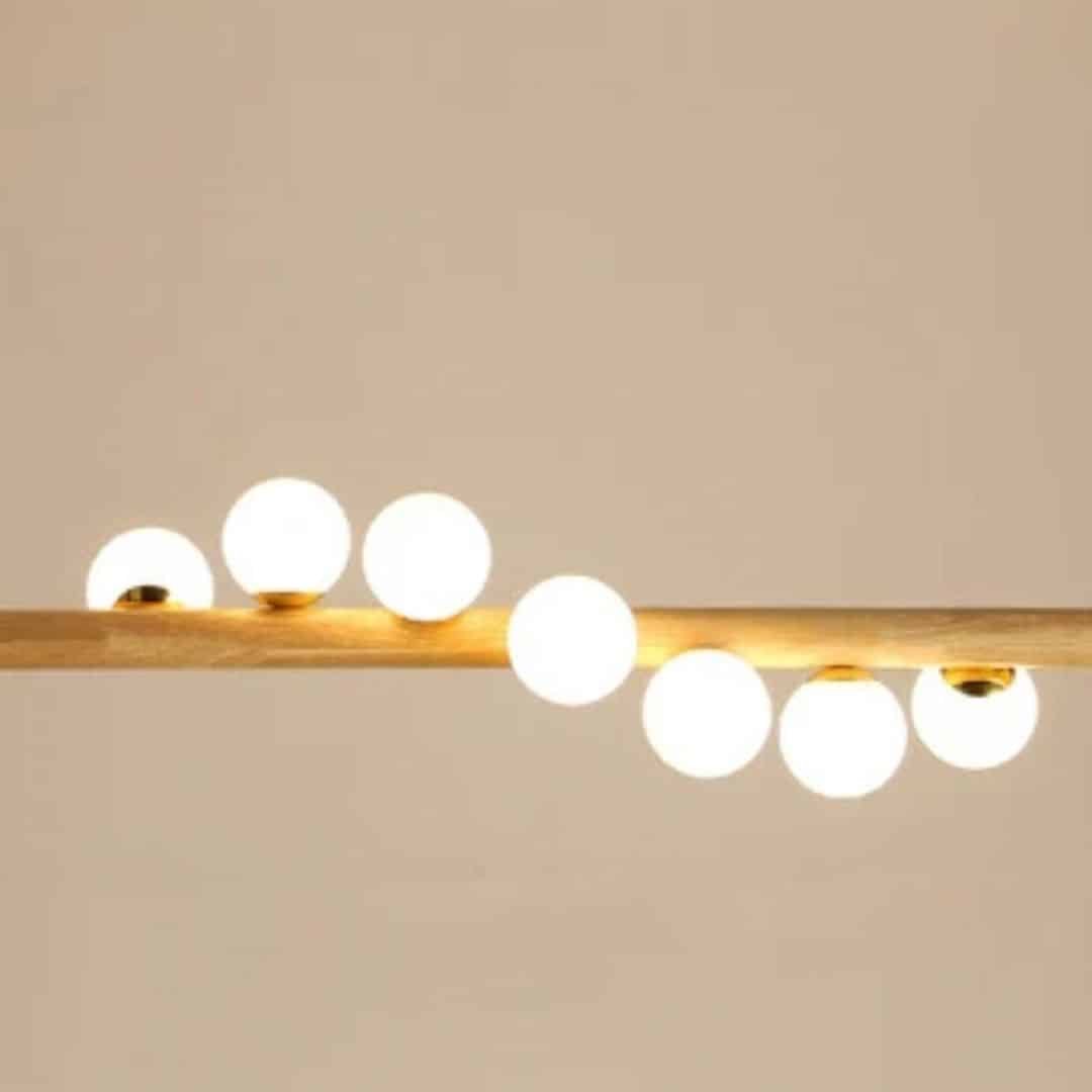 Lustre En Bois Nordique 7 Boules Design Contemporain Élégant 3 Lustre En Bois Nordique 7 Boules Design Contemporain Élégant