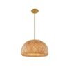 Lustre En Rotin Demi Globe Tressé Style Bohème Lumineux Élégant