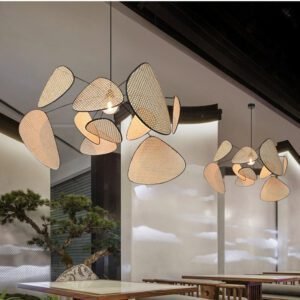 Lustre En Rotin Et Bambou Élégant Design Contemporain