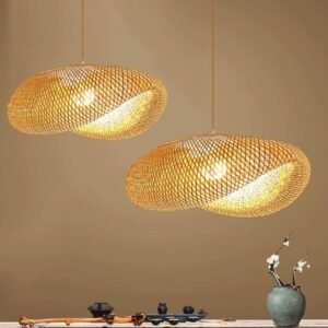 Lustre Naturel Ondulé Design Rotin BohÚme Pour Salle à Manger