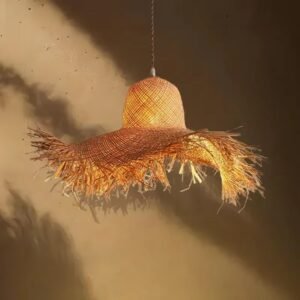 Lustre Paille Style Nordique Élégant Pour Salon Et Chambre Cosy