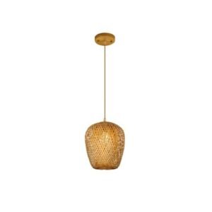 Lustre Rotin Forme Olive Élégant Pour Salon Esprit Bohème Chic