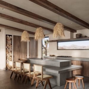 Suspension Rotin LED Bohème Chic Luminaire Ambiance Élégante
