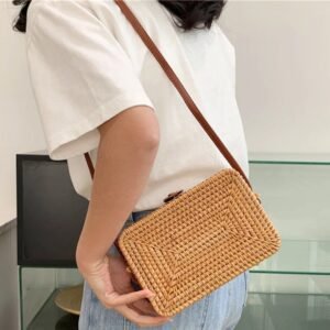 Sac A Main Rectangulaire En Rotin Pour Femmes2.jpg