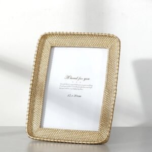 Cadre Photo Vintage Large Rectangulaire En Resine Et Rotin.jpg