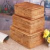 Coffre À Jouets En Rotin Naturel Avec Couvercle De Rangement