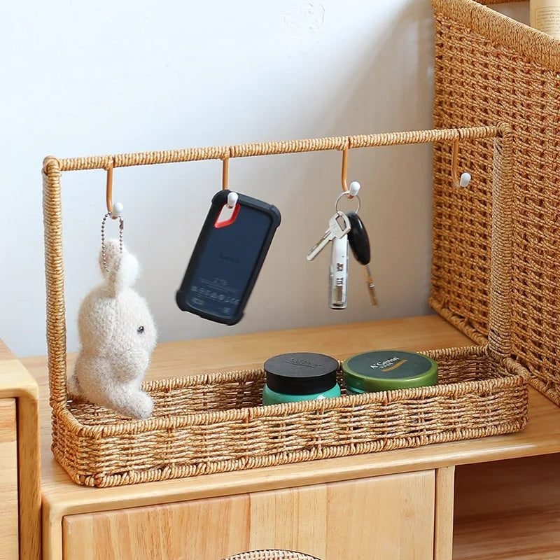Étagère Rotin Murale Compacte Avec Crochets Multifonctionnels 3 Etagere Effet Rotin Compacte Crochets 02.jpg