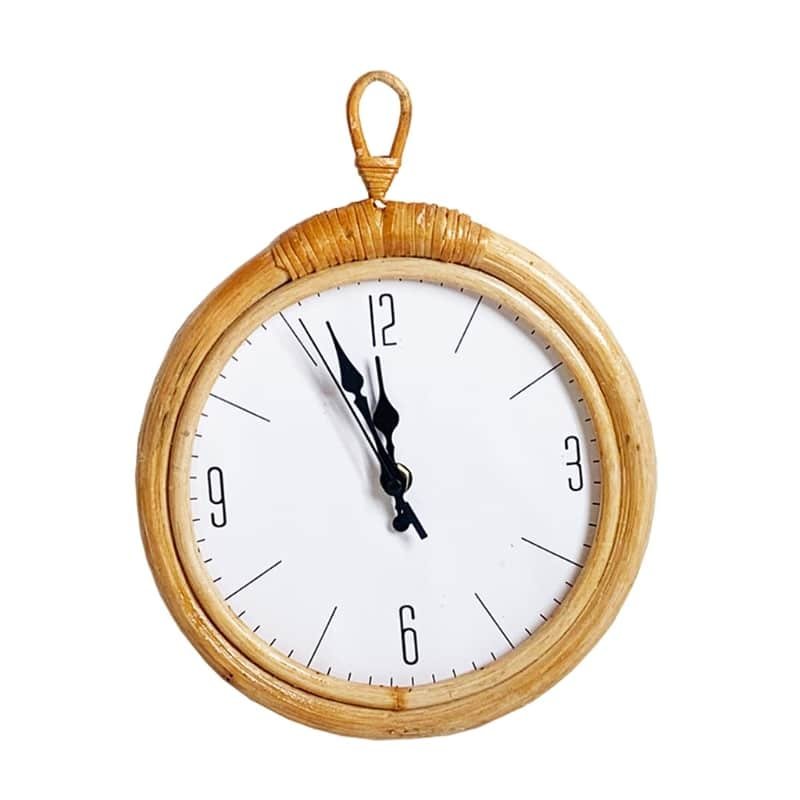 Horloge Murale Cadre Rotin Tissé Main Artisanal Bohème Déco Chic 1 Horloge Murale Cadre Rotin Tissé Main Artisanal Bohème Déco Chic