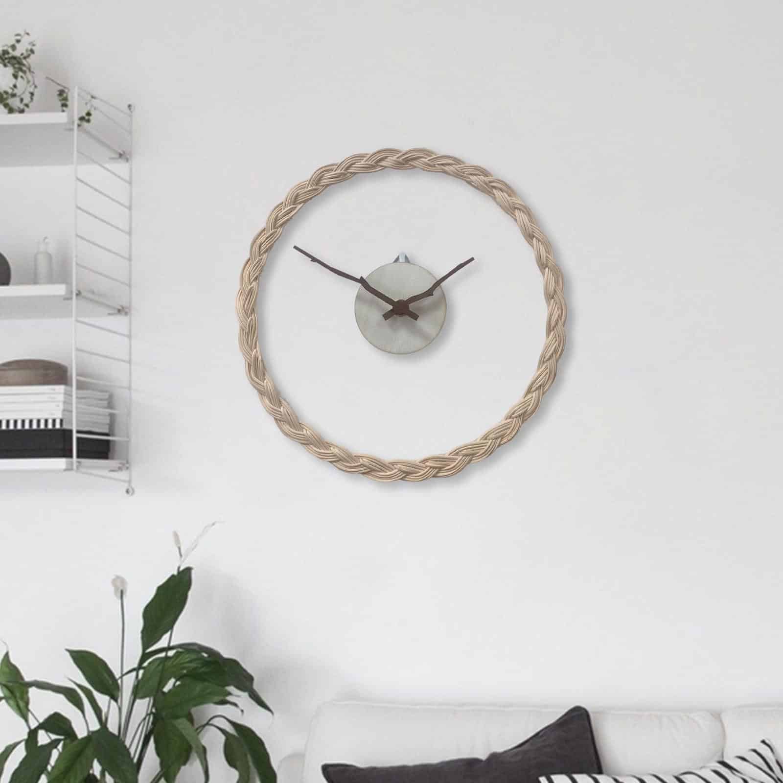Horloge Murale Rotin Tressé Élégante Minimaliste Pour Salon Chic 2 Horloge Murale En Rotin Design Epure 2.jpg
