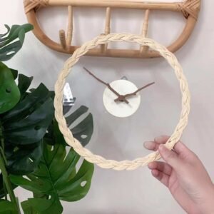 Horloge Murale Rotin Tressé Élégante Minimaliste Pour Salon Chic 7 Horloge Murale En Rotin Design Epure 3.jpg