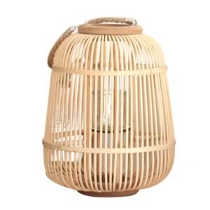 Lanterne Rotin Vintage Élégante Pour Terrasse Jardin Intérieur