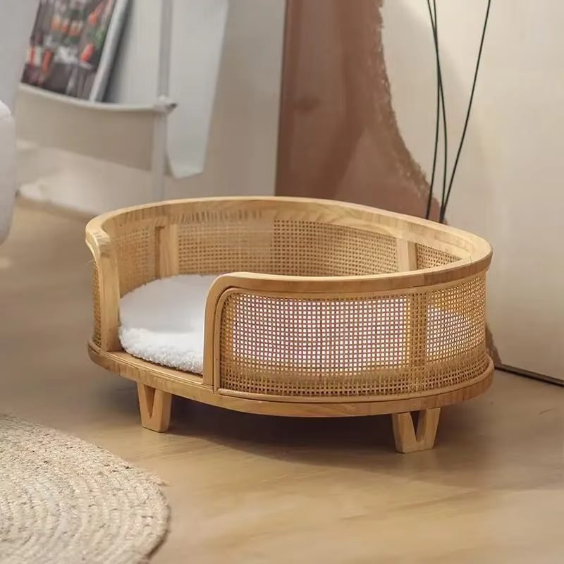 Panier Pour Chien En Osier Confortable Sur Pieds Style Bohème 3 Panier Chien Osier Pieds3.jpg