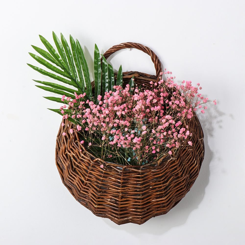 Panier Porte-Plante Bohème En Rotin Et Osier Tressé À La Main 2 Panier Porte-Plante Bohème En Rotin Et Osier Tressé À La Main