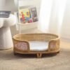 Panier Pour Chien En Osier Confortable Sur Pieds Style Bohème