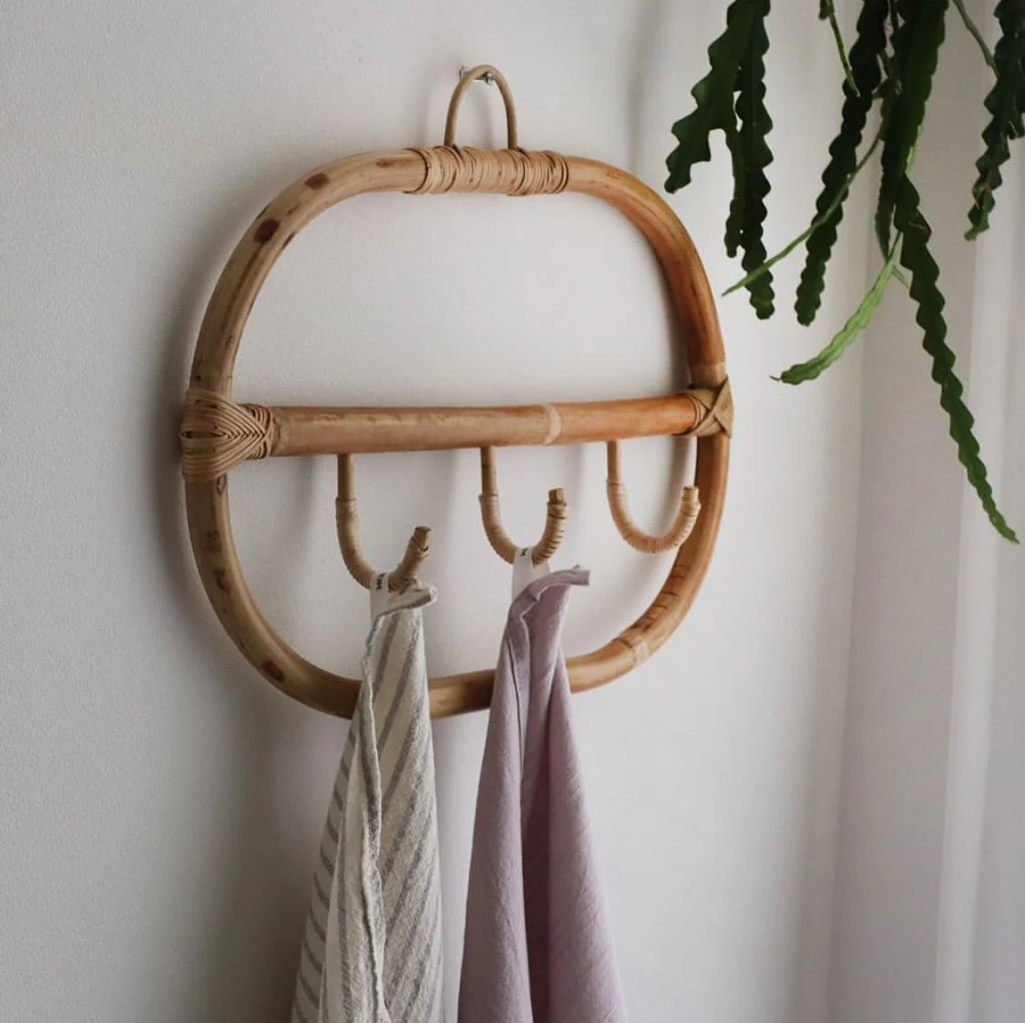 Patere 5 Crochets En Rotin Naturel