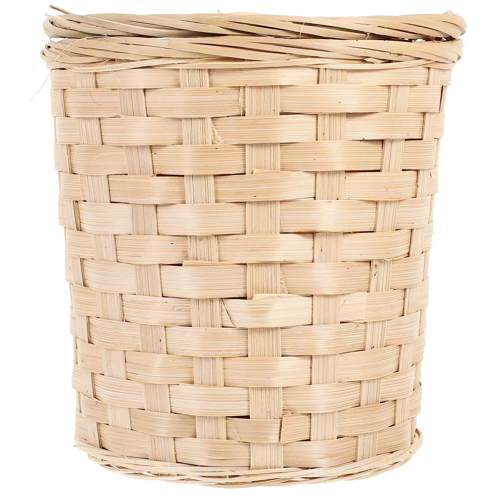 Poubelle Rotin Ronde Couvercle1